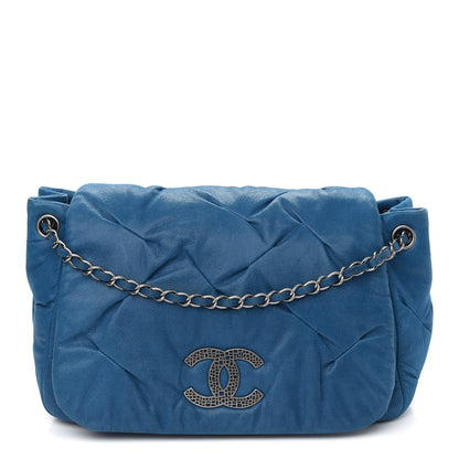 Chanel Iridescent Calfskin Glint Flap Blue 1 of 9