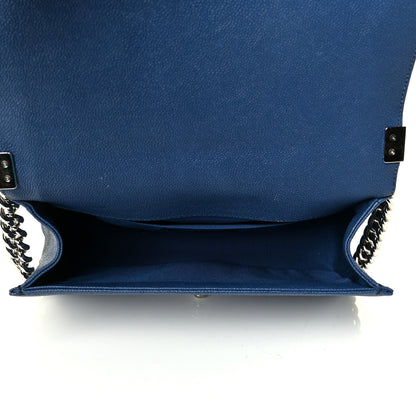 Chanel Caviar Quilted Medium Boy Flap Dark Blue 4 of 8