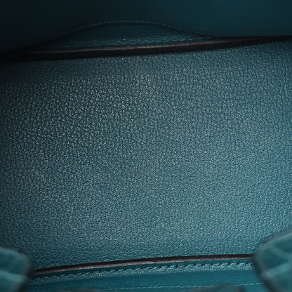 Hermes Togo Matte Alligator Birkin Touch 25 Vert Bosphore 5 of 12