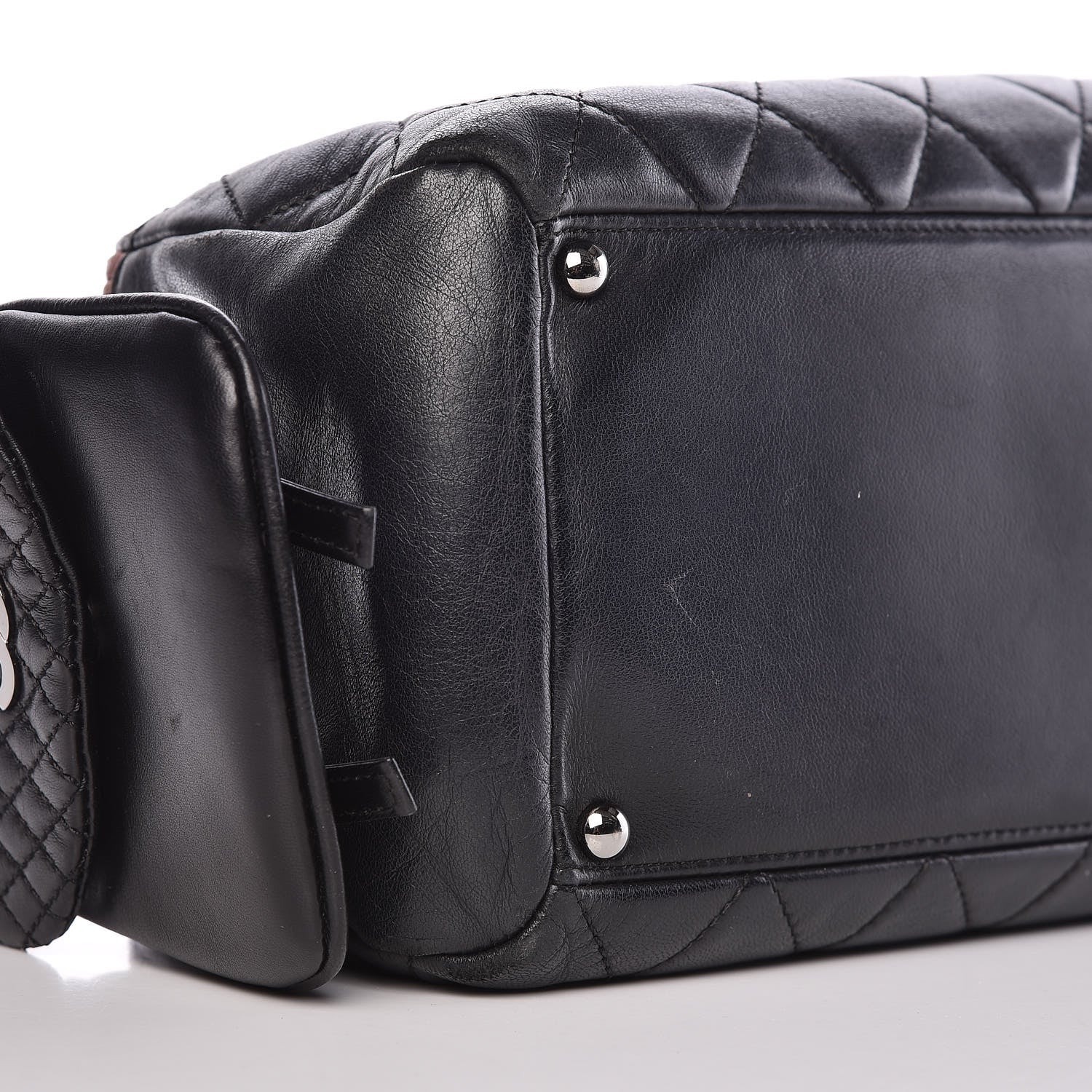 Chanel Lambskin Quilted Multipocket Bowling Bag Black 8 of 11