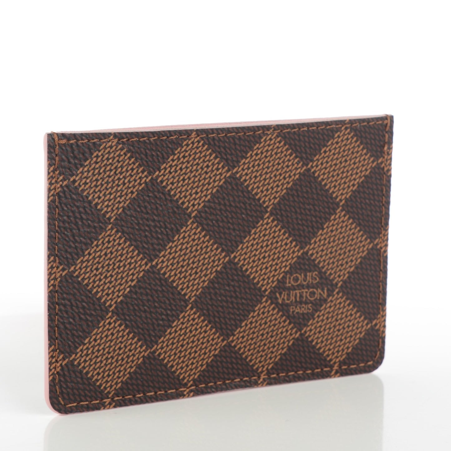 Damier Ebene Caissa Card Holder Rose Ballerine