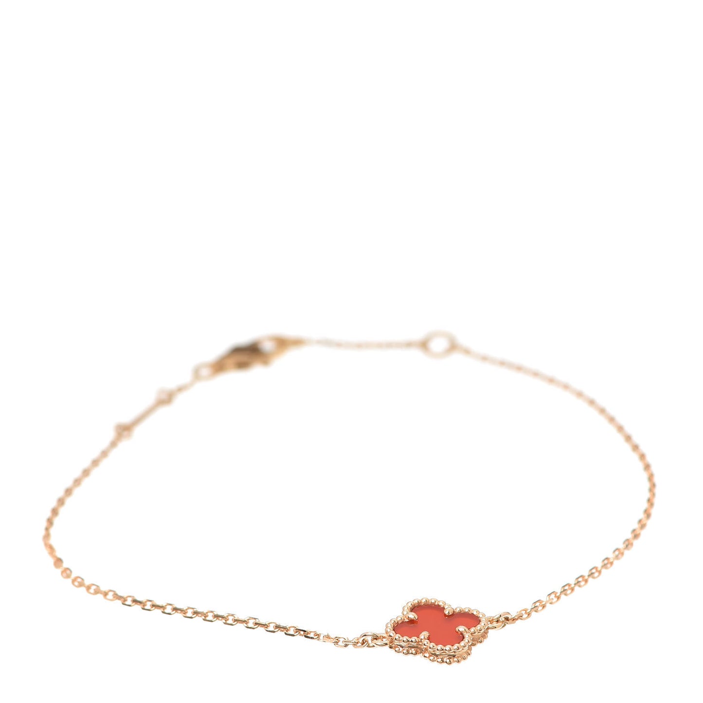 18K Rose Gold Carnelian Sweet Alhambra Bracelet