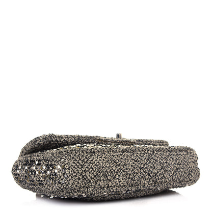 Chanel Crystal Tweed Quilted Medium Single Flap Black 3 of 11