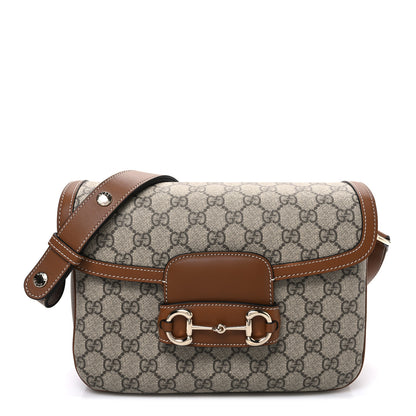 Gucci GG Supreme Monogram Horsebit 1955 Soft Small Shoulder Bag Beige Brown 1 of 10