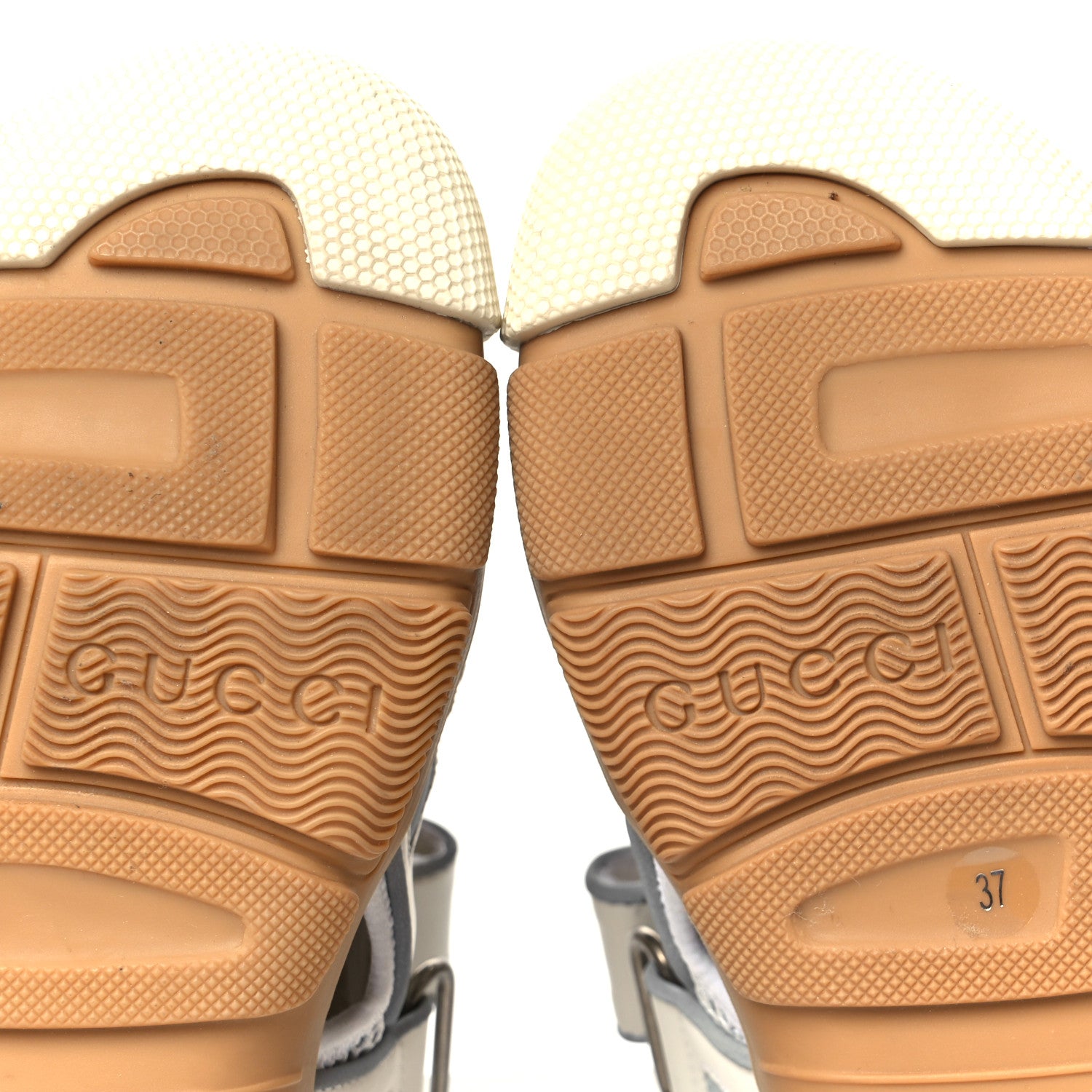 Gucci Mesh Fabric Tinsel Sport Sandals 37 White Silver 10 of 10