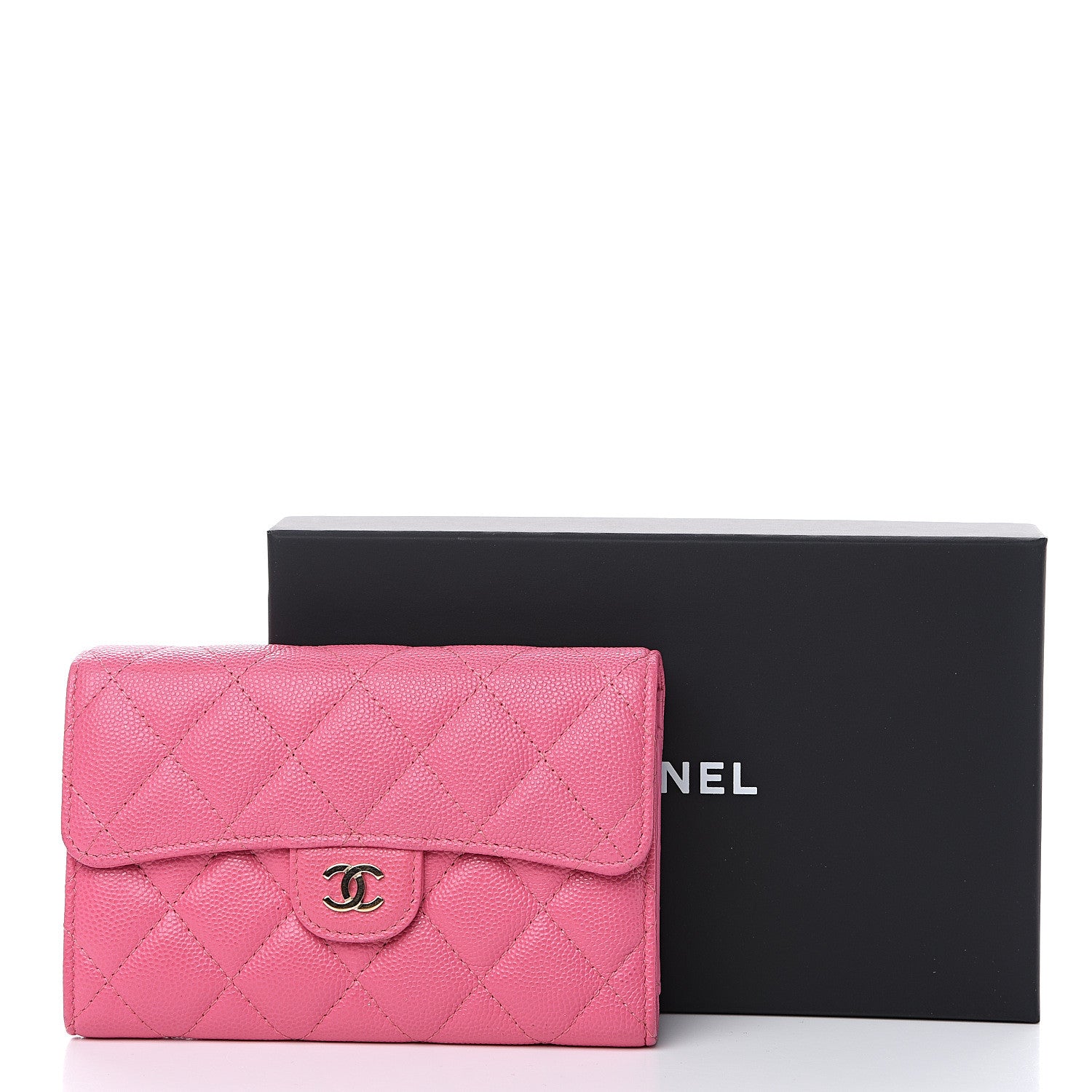 Chanel Iridescent Caviar Quilted Medium Flap Wallet Pink 10 of 10