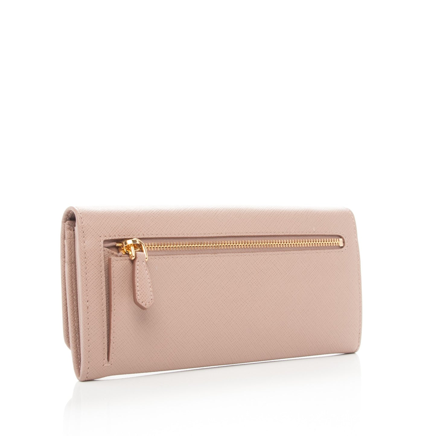 Saffiano Metal Continental Flap Wallet Cammeo