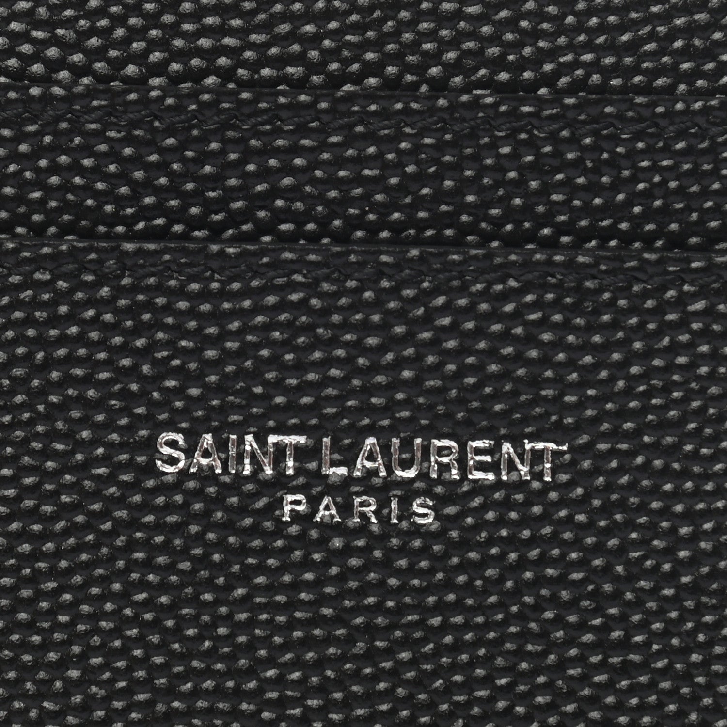 Saint Laurent Grain De Poudre Matelasse Chevron Monogram Credit Card Case Black 6 of 8