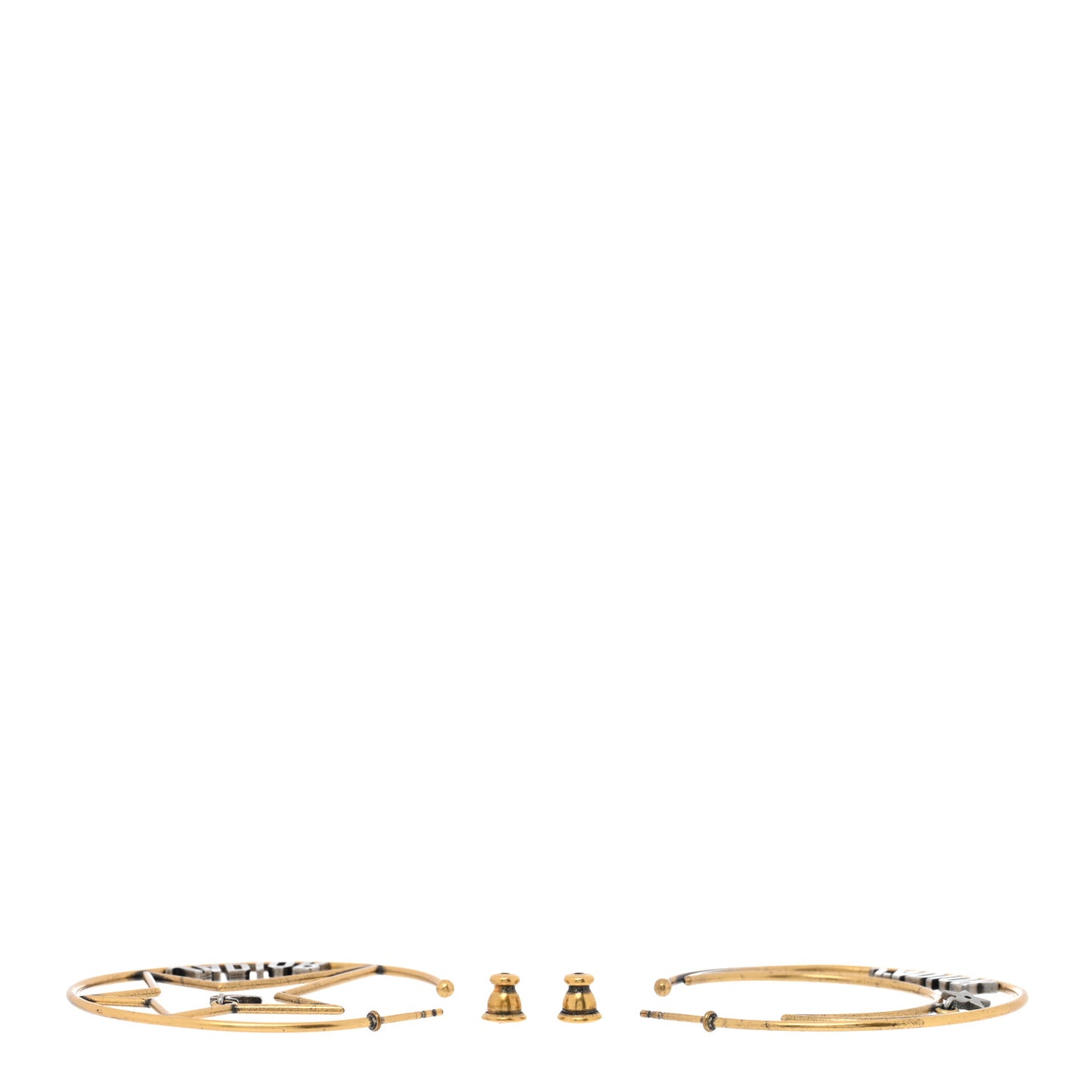 Metal Moon Star J'Adior Asymmetrical Hoop Earrings Gold Palladium