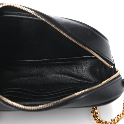Saint Laurent Grain De Poudre Matelasse Monogram Mini Lou Camera Bag Black 5 of 10