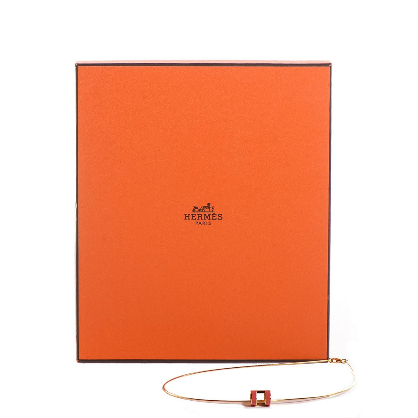 Lacquered Gold Plated Pop H Necklace