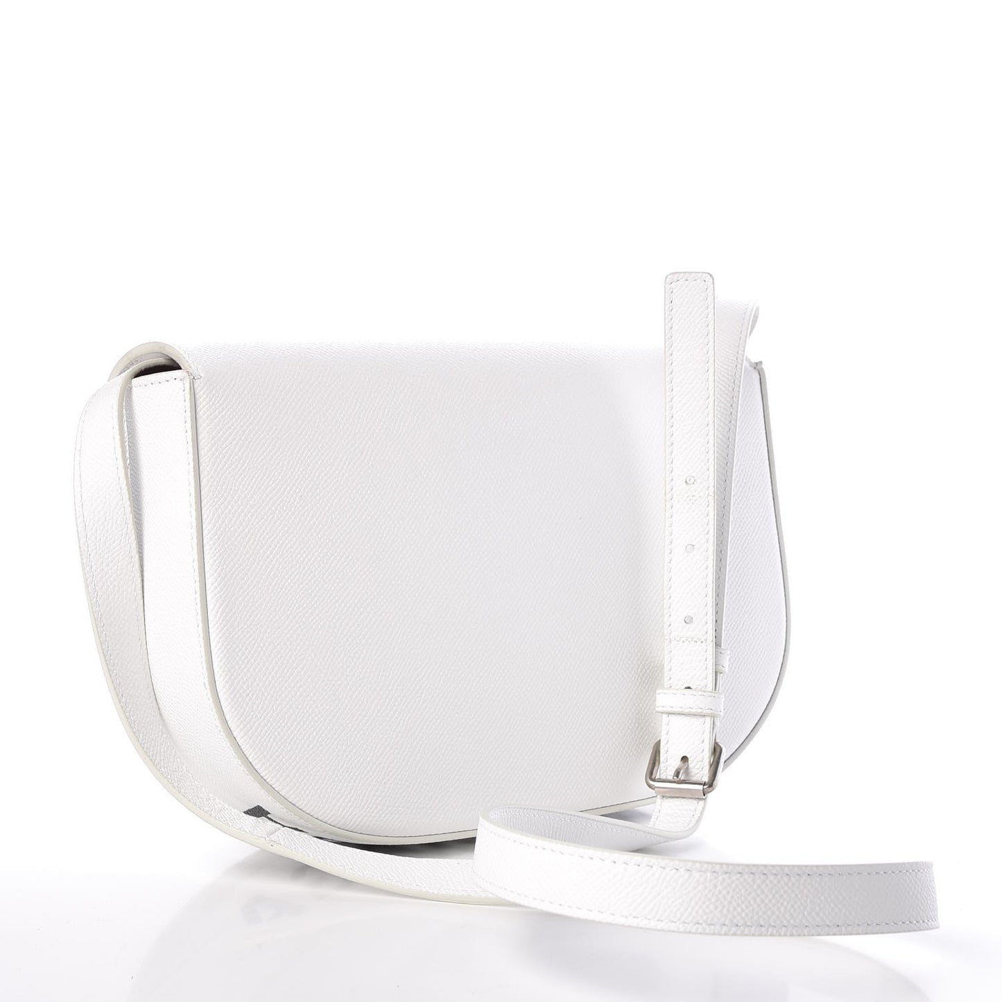 Signature Grained Calfskin Logo S Ville Day Bag White