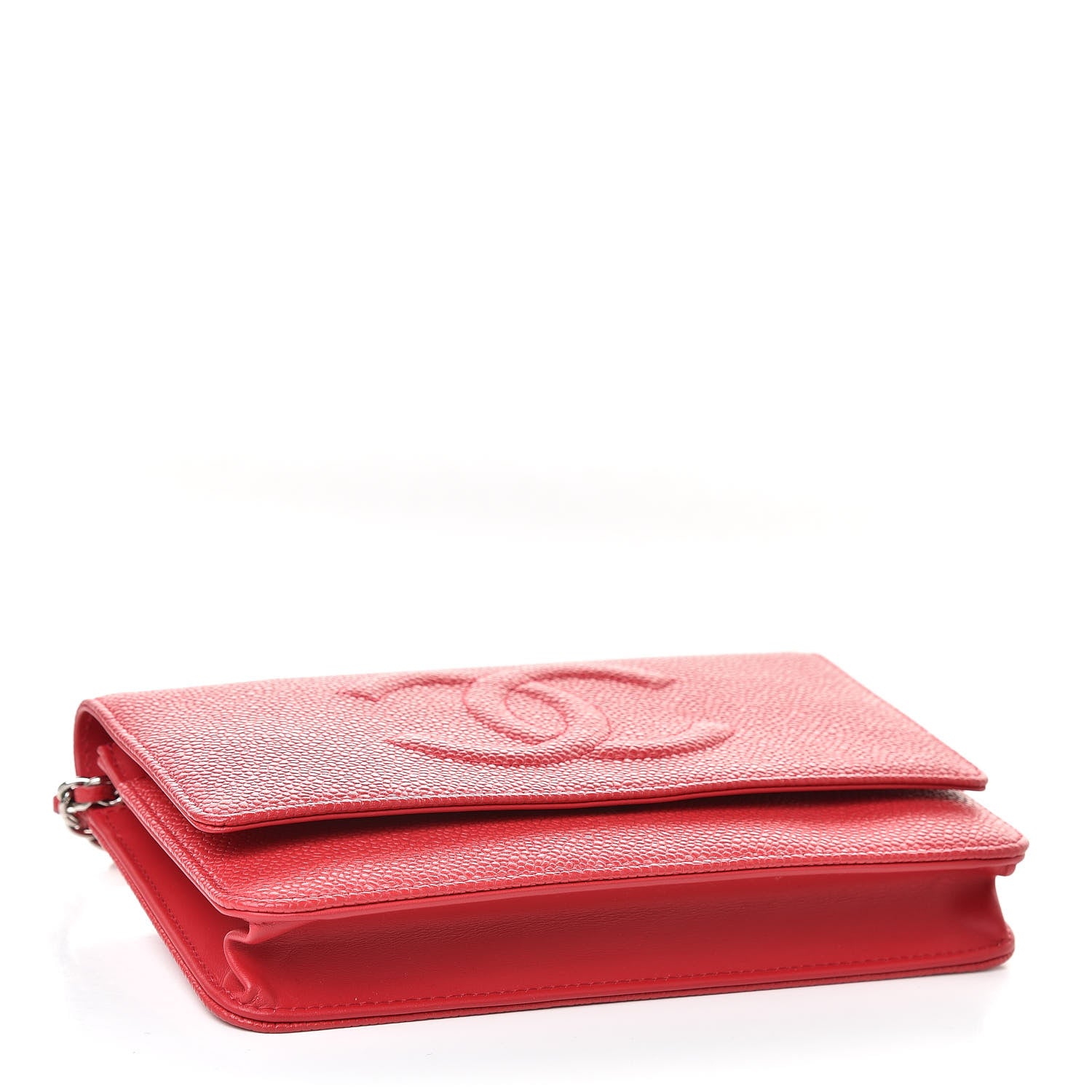 Chanel Caviar Timeless CC Wallet On Chain WOC Red 3 of 12