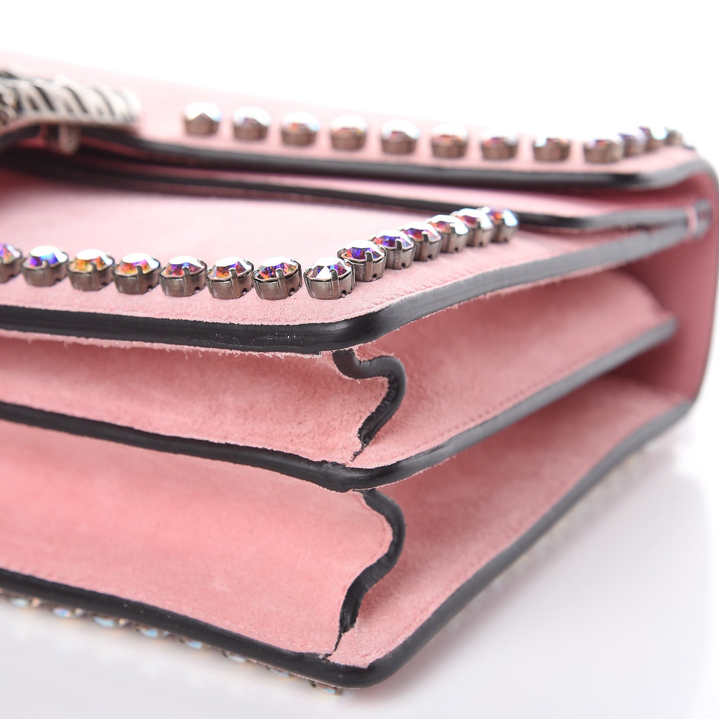 Suede Crystal Small Dionysus Shoulder Bag Peonia