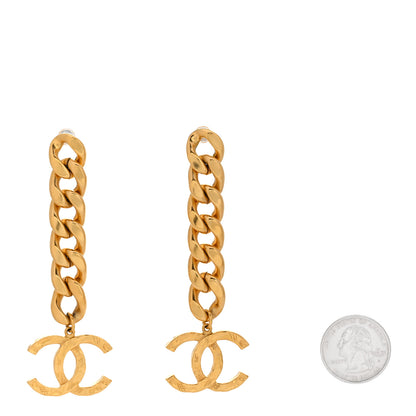 Chanel Metal CC Pick Drop Earrings Gold 2 of 5