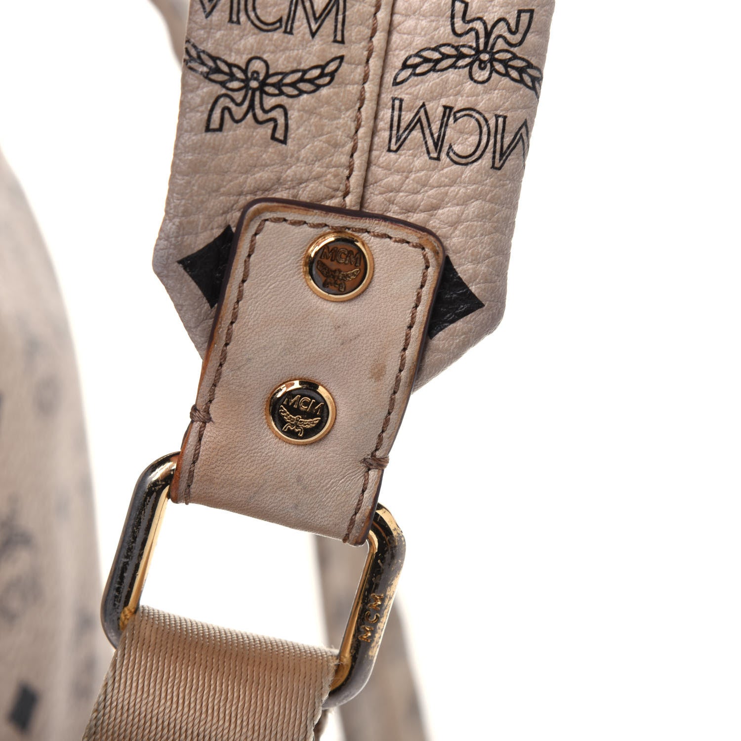 MCM Visetos Medium Sprinkle Stud Stark Backpack Beige 27 of 32