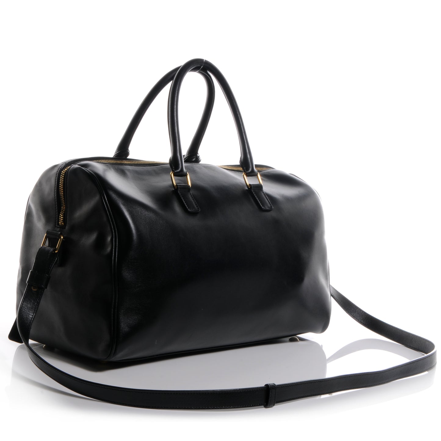 Smooth Calfskin Bi-Color Duffle 12 Beige Black