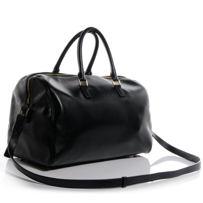 Saint Laurent Smooth Calfskin Bi-Color Duffle 12 Beige Black 3 of 8