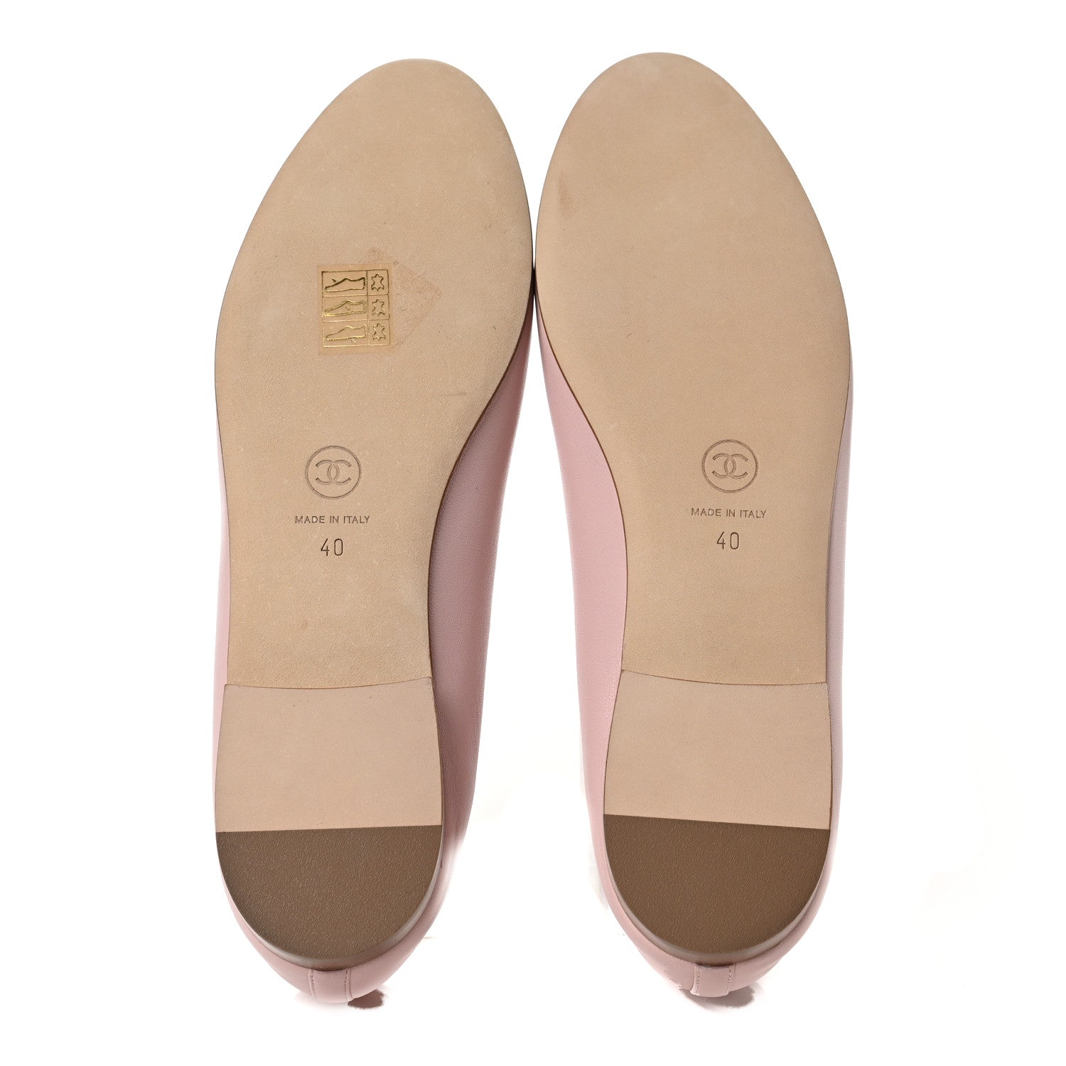 Chanel Lambskin CC Cap Toe Ballerina Flats 40 Light Pink 5 of 8