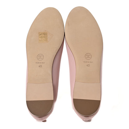 Chanel Lambskin CC Cap Toe Ballerina Flats 40 Light Pink 5 of 8