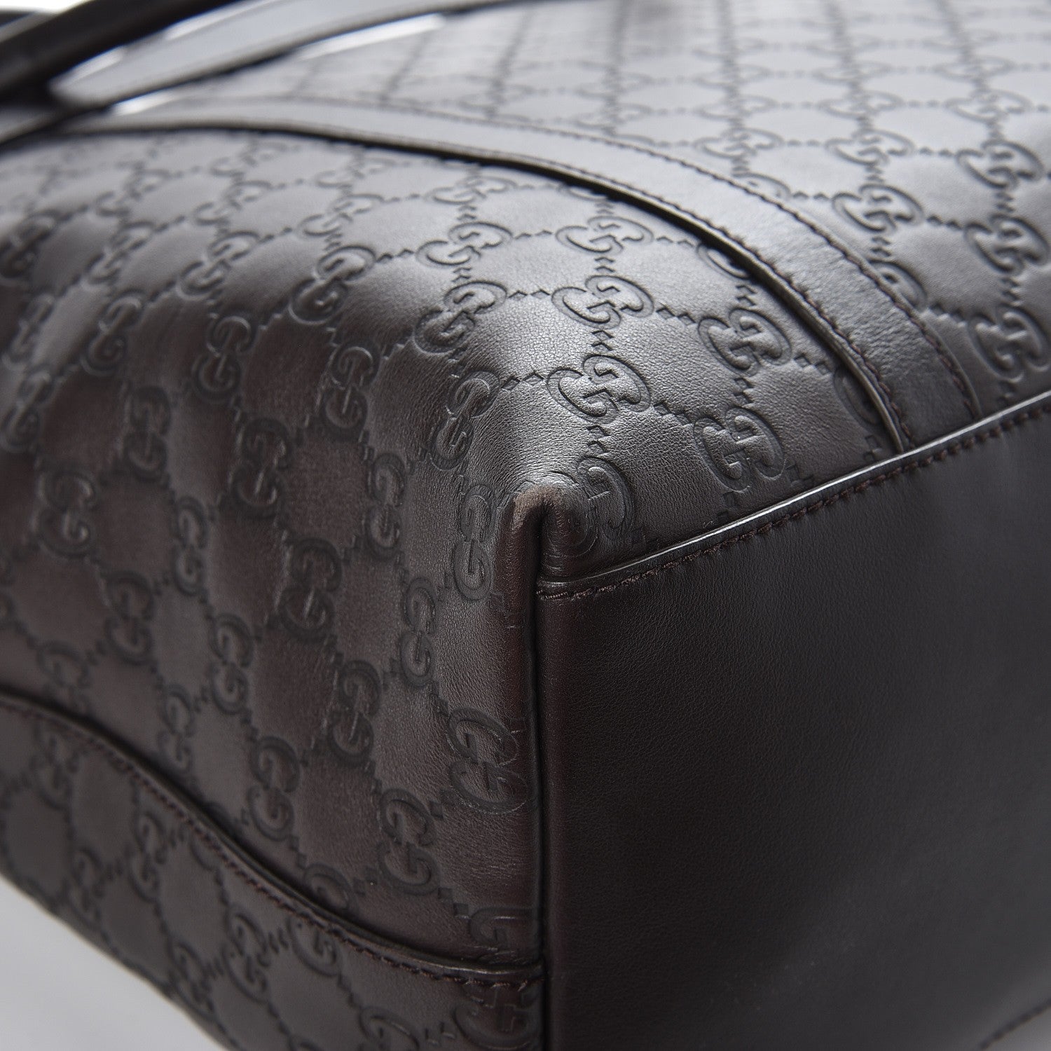 Gucci Guccissima Large GG Charm Convertible Dome Satchel Dark Brown 7 of 11