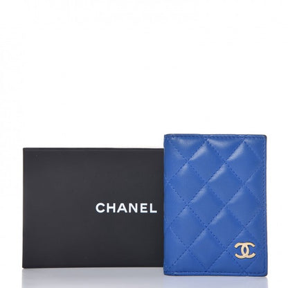 Chanel Lambskin Quilted Card Holder Wallet Blue 13 of 13