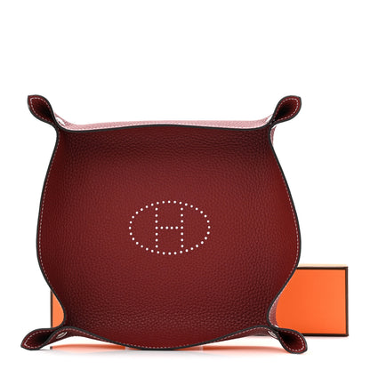Hermes Taurillon Clemence Mises et Relances Change Tray Rouge H 8 of 8