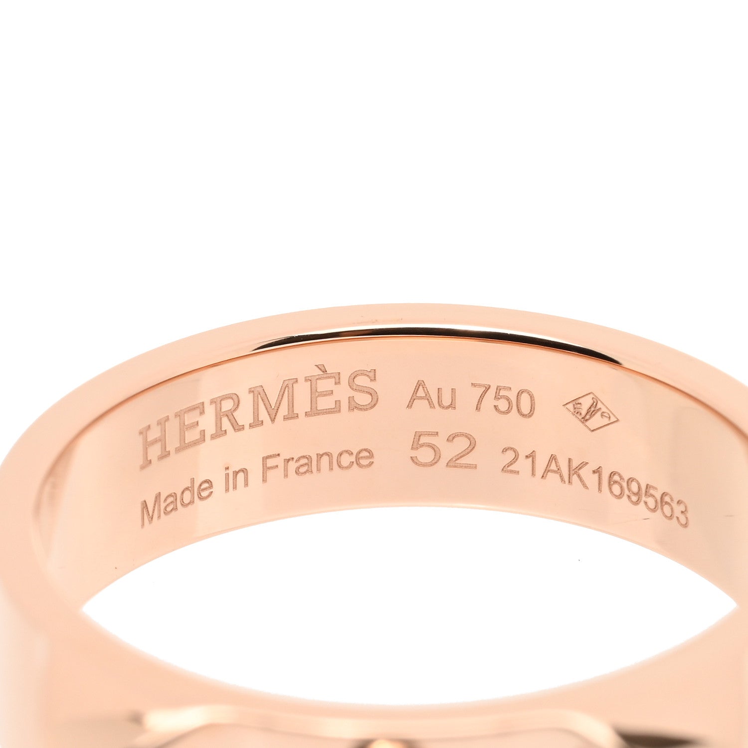 Hermes 18K Rose Gold PM Collier De Chien Ring 52 6 4 of 5