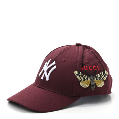 Gucci X MLB Cotton NY Yankees Baseball Hat 57-61 Lacquer 1 of 8