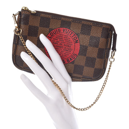 Louis Vuitton Damier Ebene Complice Trunks and Bags Mini Pochette Accessories Red 2 of 7