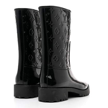 Louis Vuitton Rubber Embossed Monogram Splash Rain Short Boots 39 Black 4 of 7