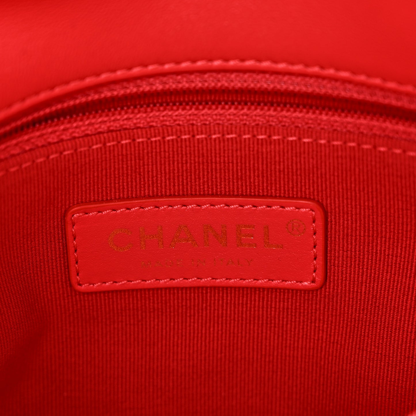 Lambskin Quilted Small Lacquered Chain Flap Red