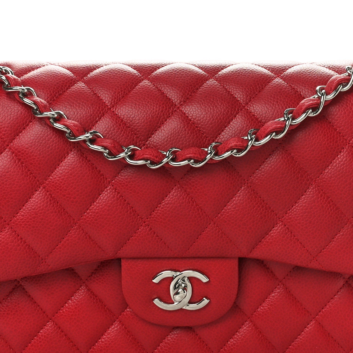 Chanel Caviar Quilted Jumbo Double Flap Dark Red 8 of 11