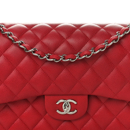 Chanel Caviar Quilted Jumbo Double Flap Dark Red 8 of 11