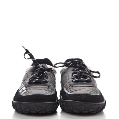 Chanel Nylon Calfskin Suede CC Sneakers 40 Grey Black White 2 of 24