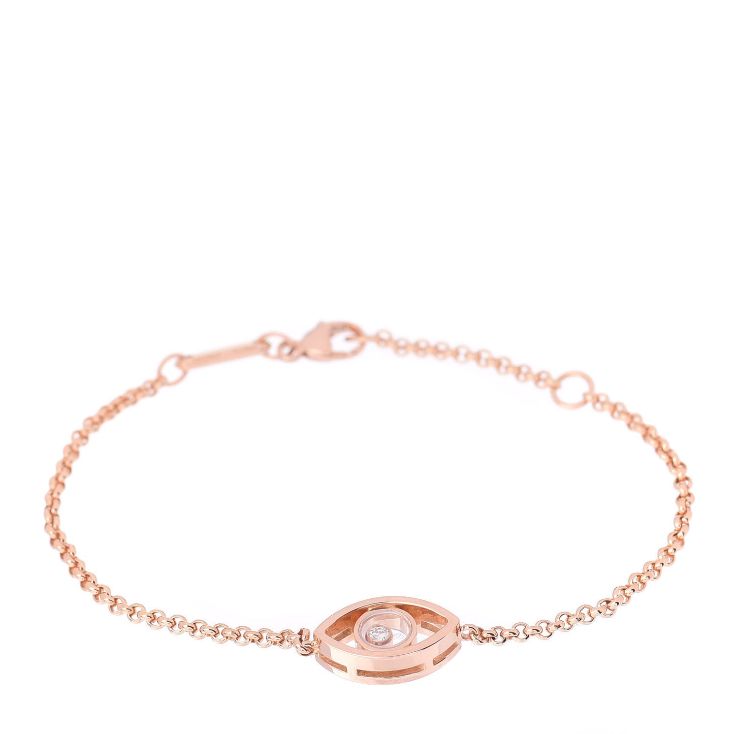 18K Rose Gold Diamond Good Luck Charms Eye Bracelet