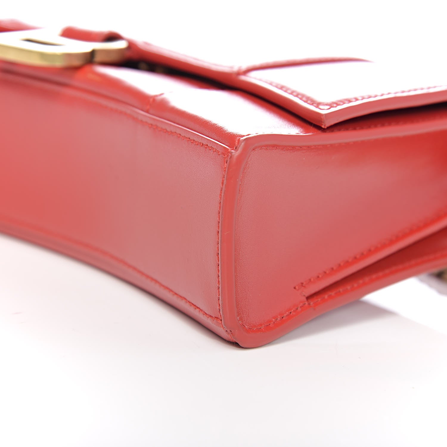 Balenciaga Shiny Box Calfskin Small Hourglass Evening Chain Bag Bright Red 7 of 8
