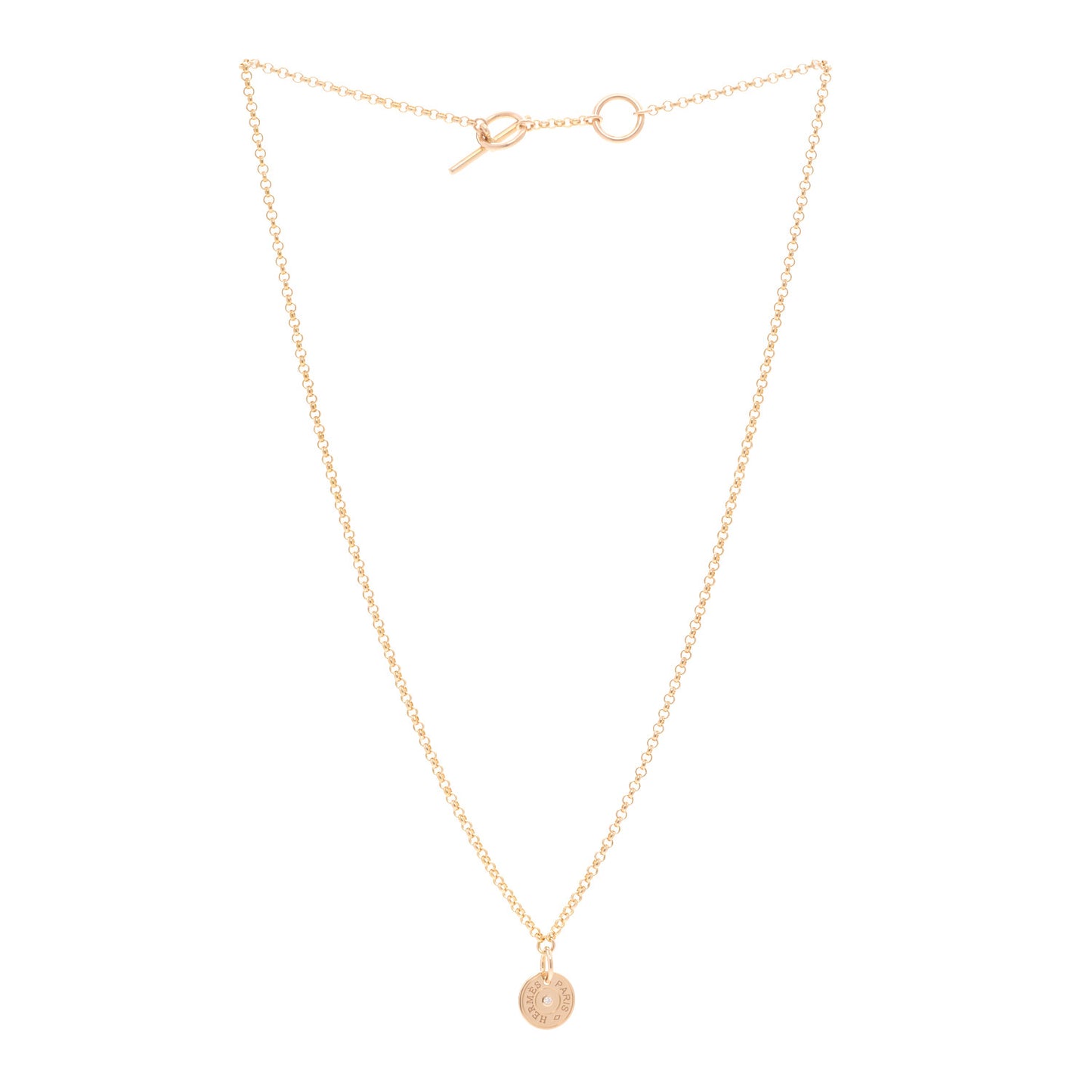 18K Rose Gold Diamond Gambade Clou de Selle Necklace