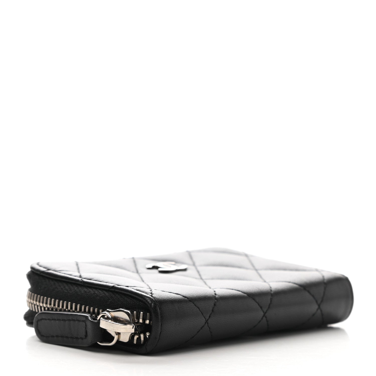 Chanel Lambskin Quilted Zip Coin Purse Black 4 of 7