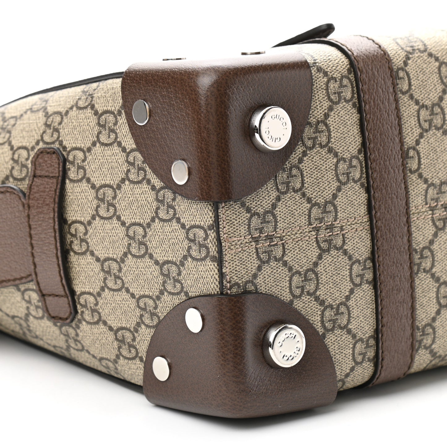 GG Supreme Monogram Textured Dollar Calfskin Small Detail Tote Beige Ebony New Acero