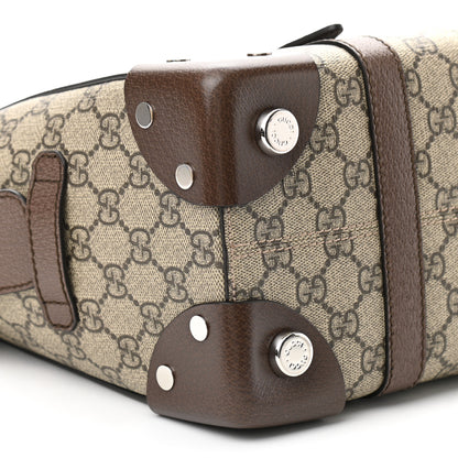 Gucci GG Supreme Monogram Textured Dollar Calfskin Small Detail Tote Beige Ebony New Acero 9 of 10