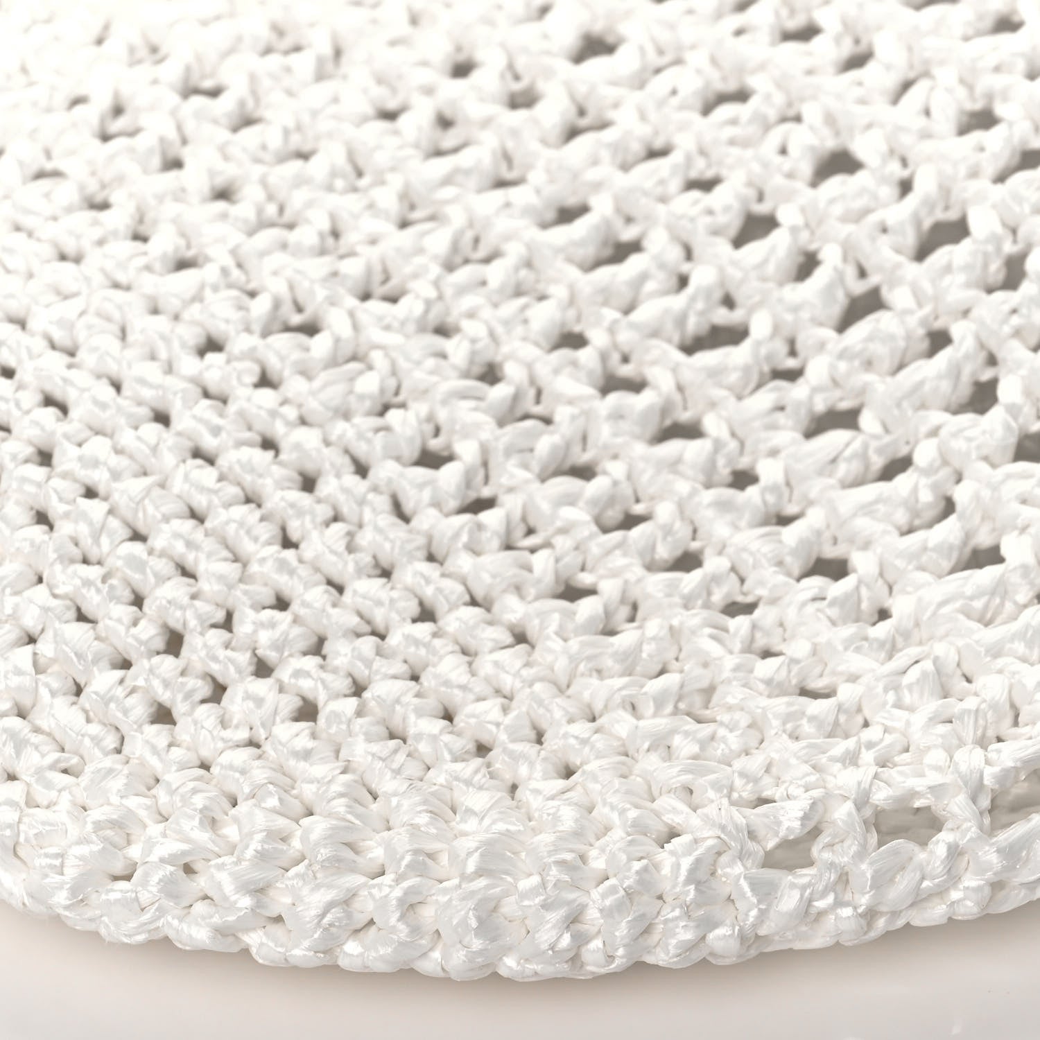 Prada Yarn Raffia Effect Crochet Logo Embroidered Shopping Tote Bag White 11 of 11