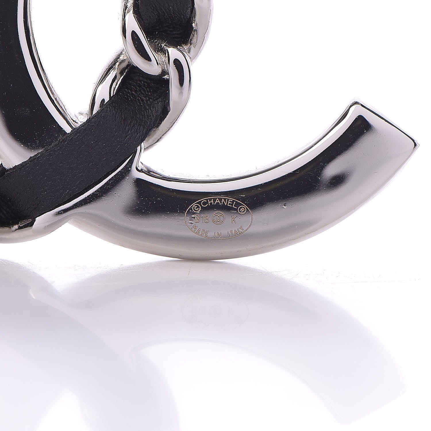 Chanel Lambskin Baguette Crystal CC Brooch Black Silver 4 of 5