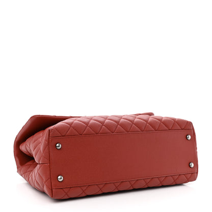 Chanel Caviar Quilted Medium Coco Handle Flap Dark Red 4 of 11