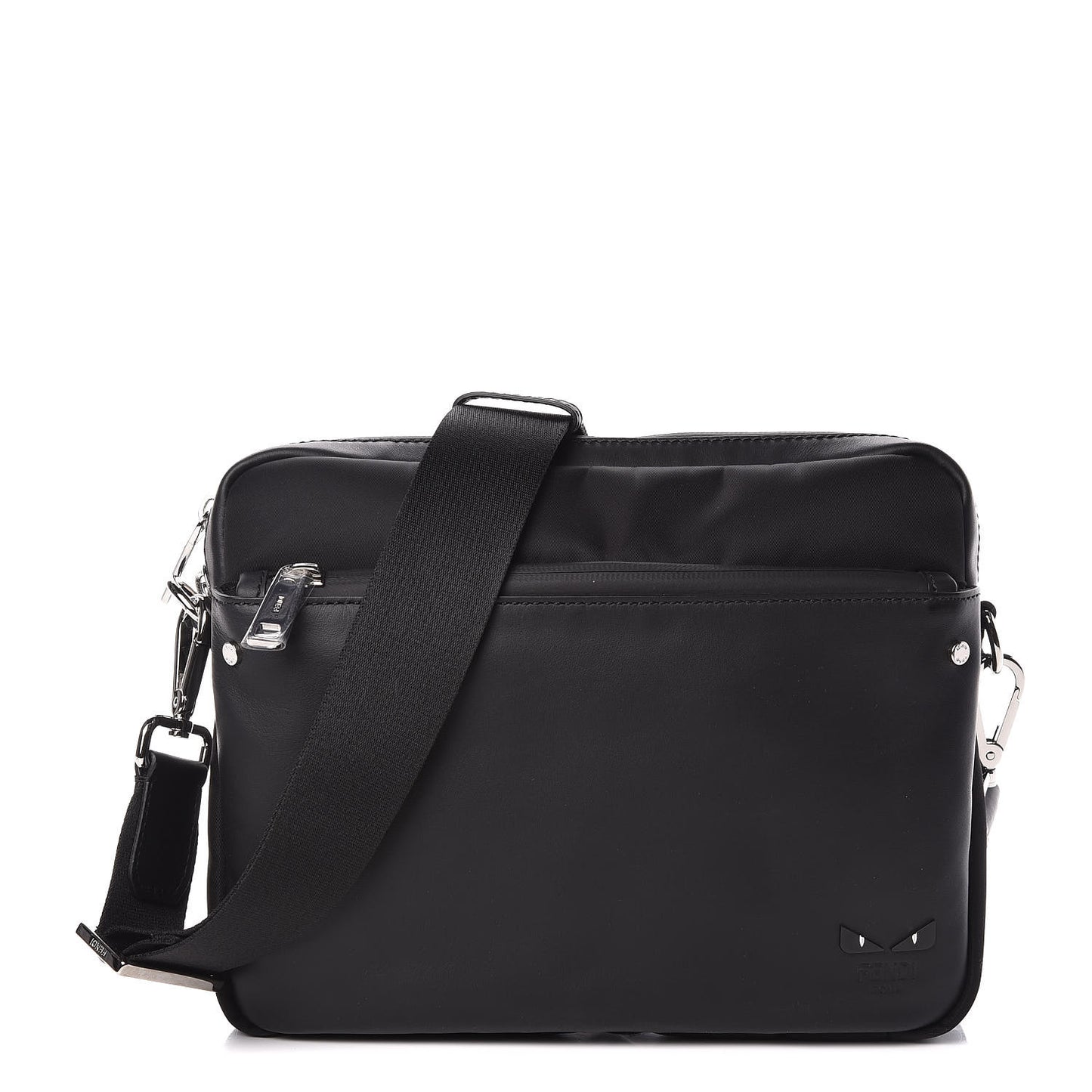Nylon Vitello Century Opaco Mini Bug Eyes Flat Messenger Black