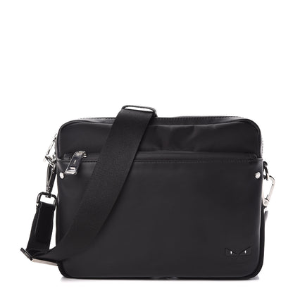 Fendi Nylon Vitello Century Opaco Mini Bug Eyes Flat Messenger Black 1 of 9