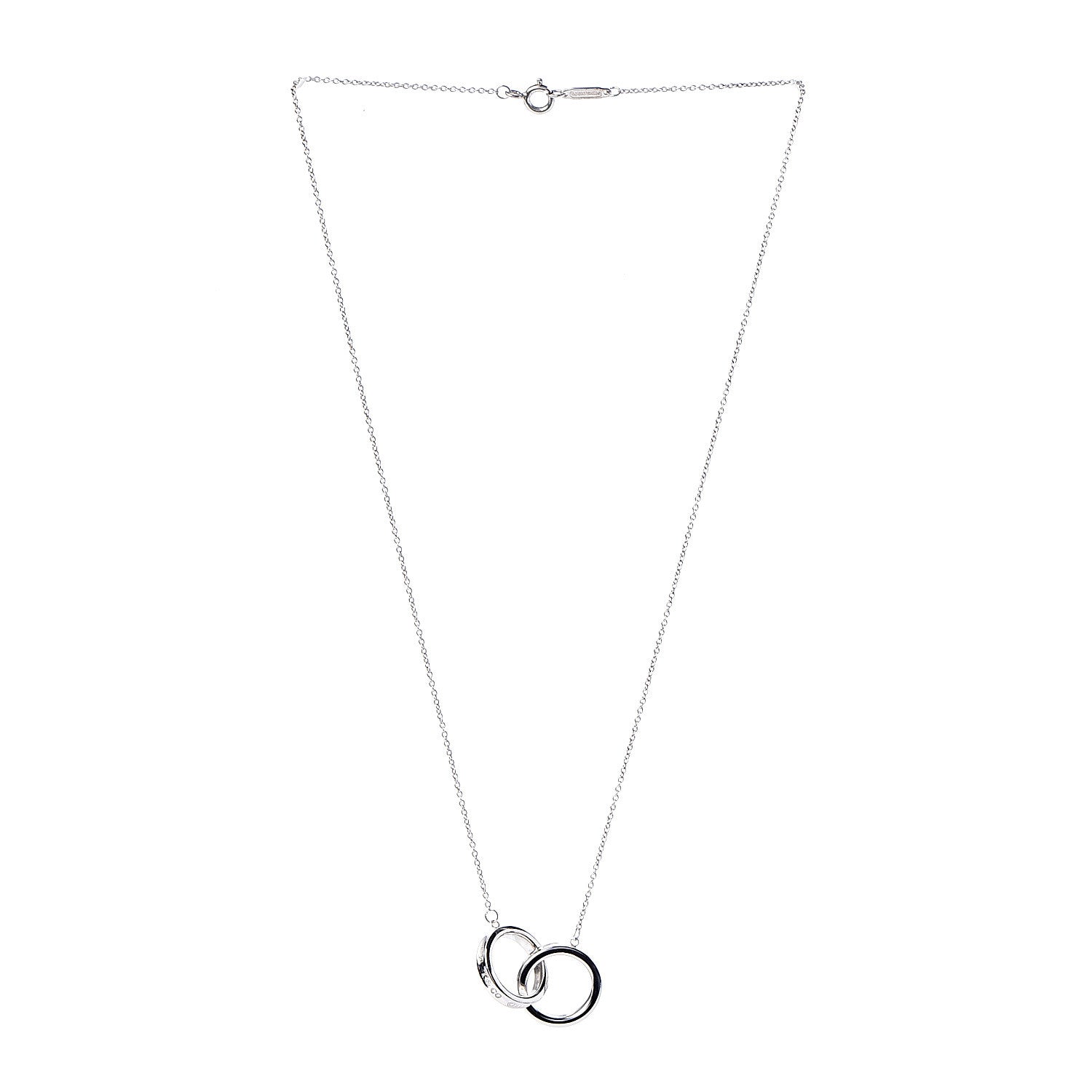 Tiffany Sterling Silver 1837 Interlocking Circles Pendant Necklace 3 of 6