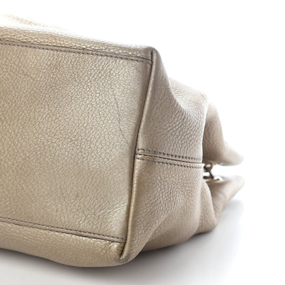 Gucci Metallic Pebbled Calfskin Medium Soho Chain Shoulder Bag Golden Beige 9 of 10