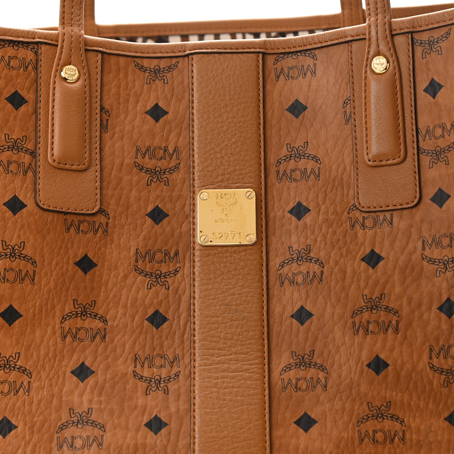 Visetos Large Liz Reversible Shopper Tote Cognac