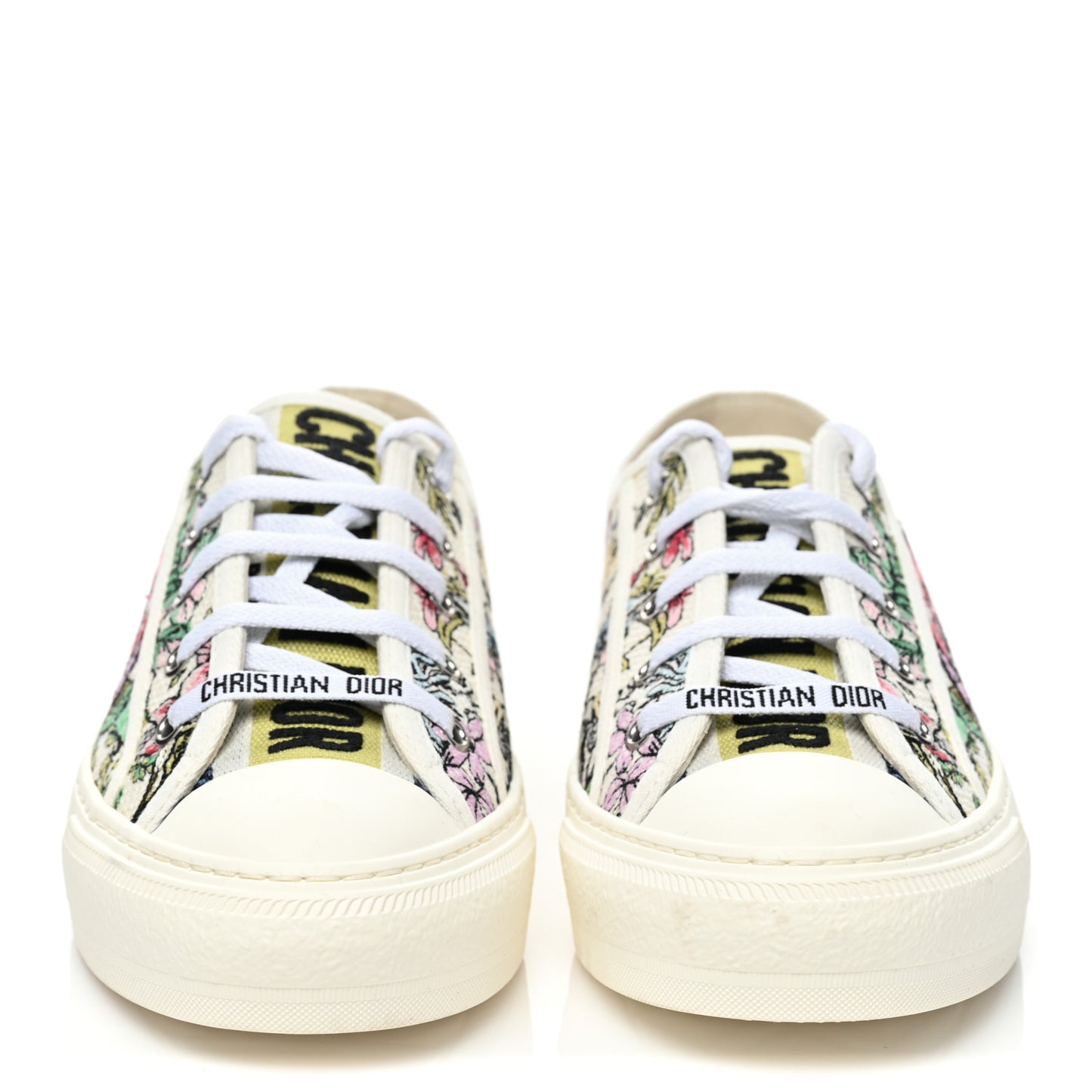 Canvas Constellation Embroidered Womens Walk'N'Dior Low Top Sneakers 38 White Multicolor